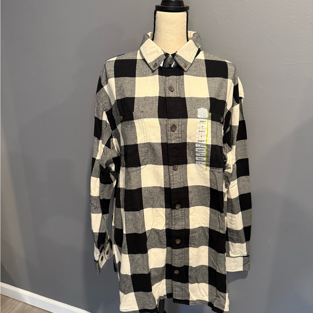 Black and White Checkered Men's Shirt